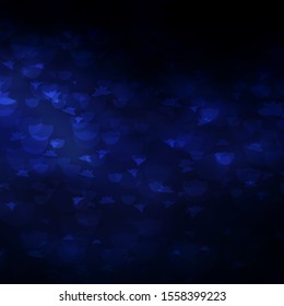 Dark BLUE vector background with circles, stars. Abstract illustration with colorful spots, stars. Texture for window blinds, curtains.