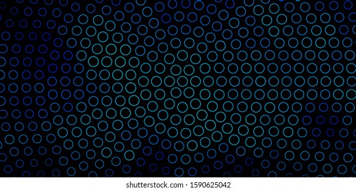 Dark BLUE vector background with circles. Colorful illustration with gradient dots in nature style. Design for posters, banners.