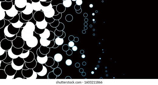 Dark BLUE vector background with circles. Illustration with set of shining colorful abstract spheres. New template for your brand book.