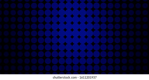 Dark BLUE vector background with circles. Abstract colorful disks on simple gradient background. Design for your commercials.