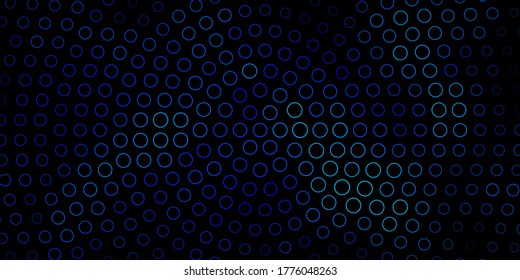 Dark BLUE vector background with circles. Modern abstract illustration with colorful circle shapes. Pattern for websites, landing pages.