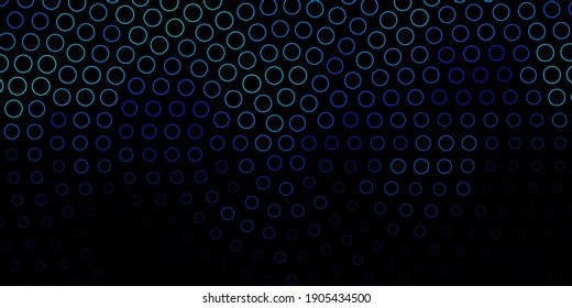 Dark BLUE vector background with circles. Colorful illustration with gradient dots in nature style. Design for posters, banners.