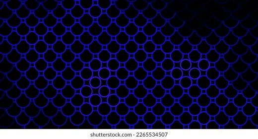 Dark BLUE vector background with circles. Illustration with set of shining colorful abstract spheres. New template for your brand book.