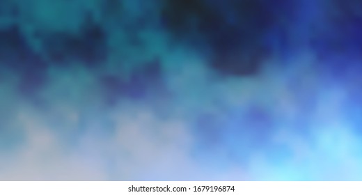 Dark BLUE vector background with clouds. Abstract colorful clouds on gradient illustration. Template for landing pages.