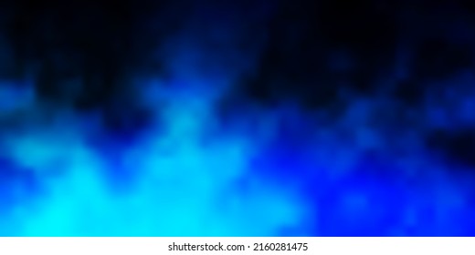 Dark BLUE vector background with clouds. Shining illustration with abstract gradient clouds. Pattern for your commercials.
