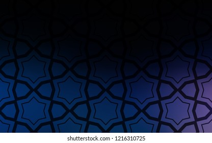 Dark BLUE vector background with colored stars. Decorative illustration with stars on abstract template. Pattern for new year ad, booklets.