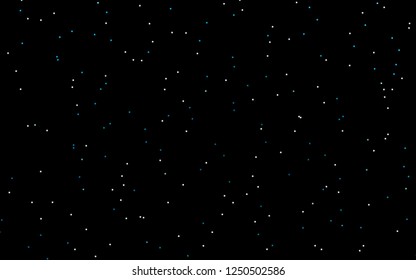 Dark BLUE vector background with colored stars. Shining colored illustration with stars. Best design for your ad, poster, banner.