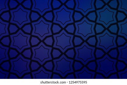 Dark BLUE vector background with colored stars. Shining colored illustration with stars. Pattern for websites, landing pages.