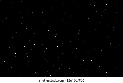 Dark BLUE vector background with colored stars. Shining colored illustration with stars. The pattern can be used for websites.