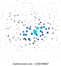 Dark BLUE vector background with colorful stars. Decorative illustration with stars on abstract template. Design for your business promotion.