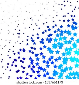 Dark BLUE vector background with colorful stars. Modern geometric abstract illustration with stars. Design for your business promotion.