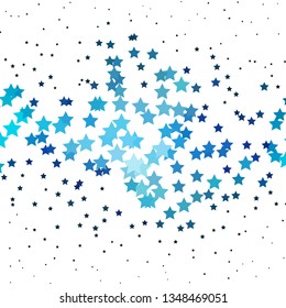 Dark BLUE vector background with colorful stars. Colorful illustration in abstract style with gradient stars. Pattern for new year ad, booklets.