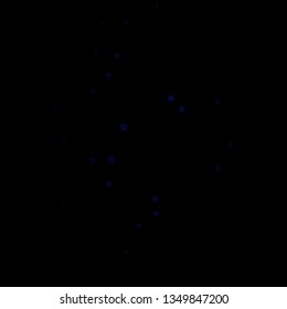 Dark BLUE vector background with colorful stars. Colorful illustration with abstract gradient stars. Theme for cell phones.
