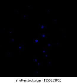 Dark BLUE vector background with colorful stars. Modern geometric abstract illustration with stars. Pattern for new year ad, booklets.