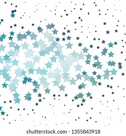 Dark BLUE vector background with colorful stars. Shining colorful illustration with small and big stars. Design for your business promotion.