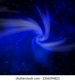 Dark BLUE vector background with colorful stars. Colorful illustration with abstract gradient stars. Theme for cell phones.