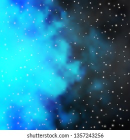 Dark BLUE vector background with colorful stars. Modern geometric abstract illustration with stars. Pattern for wrapping gifts.