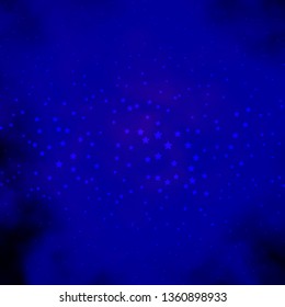 Dark BLUE vector background with colorful stars. Shining colorful illustration with small and big stars. Pattern for new year ad, booklets.