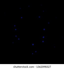Dark BLUE vector background with colorful stars. Colorful illustration in abstract style with gradient stars. Pattern for new year ad, booklets.