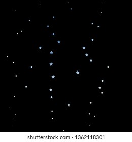 Dark BLUE vector background with colorful stars. Colorful illustration in abstract style with gradient stars. Pattern for websites, landing pages.