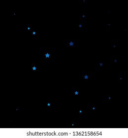Dark BLUE vector background with colorful stars. Colorful illustration with abstract gradient stars. Pattern for websites, landing pages.