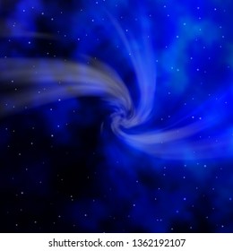 Dark BLUE vector background with colorful stars. Colorful illustration with abstract gradient stars. Theme for cell phones.