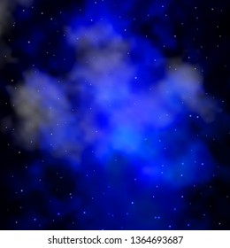 Dark BLUE vector background with colorful stars. Blur decorative design in simple style with stars. Best design for your ad, poster, banner.