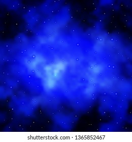 Dark BLUE vector background with colorful stars. Decorative illustration with stars on abstract template. Design for your business promotion.