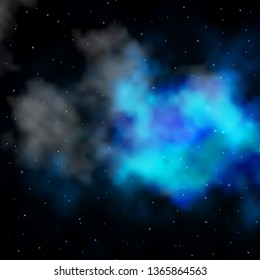 Dark BLUE vector background with colorful stars. Modern geometric abstract illustration with stars. Theme for cell phones.