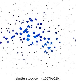 Dark BLUE vector background with colorful stars. Decorative illustration with stars on abstract template. Pattern for websites, landing pages.