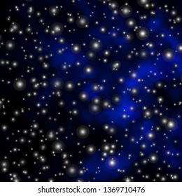 Dark BLUE vector background with colorful stars. Blur decorative design in simple style with stars. Theme for cell phones.