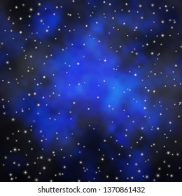 Dark BLUE vector background with colorful stars. Colorful illustration with abstract gradient stars. Pattern for websites, landing pages.