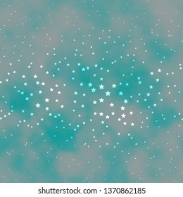 Dark BLUE vector background with colorful stars. Decorative illustration with stars on abstract template. Pattern for new year ad, booklets.