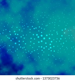 Dark BLUE vector background with colorful stars. Colorful illustration in abstract style with gradient stars. Theme for cell phones.