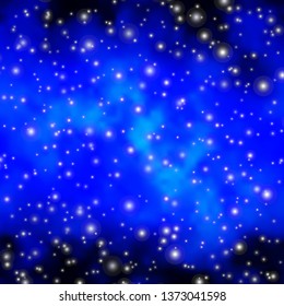 Dark BLUE vector background with colorful stars. Modern geometric abstract illustration with stars. Pattern for new year ad, booklets.