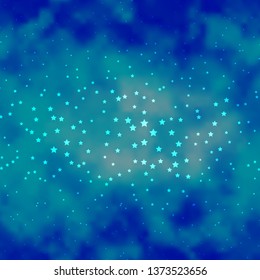 Dark BLUE vector background with colorful stars. Shining colorful illustration with small and big stars. Pattern for new year ad, booklets.