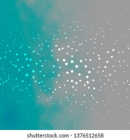 Dark BLUE vector background with colorful stars. Shining colorful illustration with small and big stars. Best design for your ad, poster, banner.
