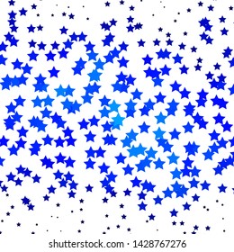 Dark BLUE vector background with colorful stars. Decorative illustration with stars on abstract template. Theme for cell phones.