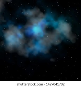 Dark BLUE vector background with colorful stars. Colorful illustration in abstract style with gradient stars. Pattern for new year ad, booklets.