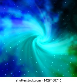 Dark BLUE vector background with colorful stars. Decorative illustration with stars on abstract template. Best design for your ad, poster, banner.