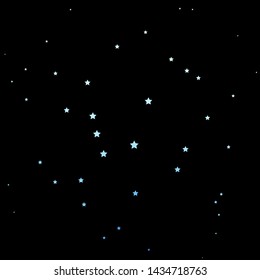Dark BLUE vector background with colorful stars. Shining colorful illustration with small and big stars. Design for your business promotion.