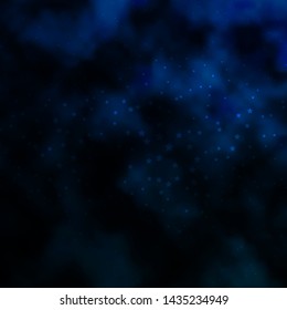 Dark BLUE vector background with colorful stars. Colorful illustration with abstract gradient stars. Design for your business promotion.