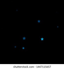 Dark BLUE vector background with colorful stars. Decorative illustration with stars on abstract template. Pattern for wrapping gifts.