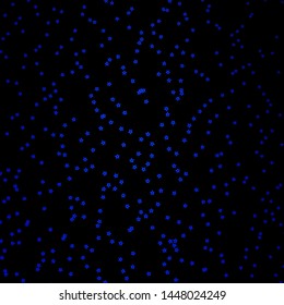 Dark BLUE vector background with colorful stars. Decorative illustration with stars on abstract template. Best design for your ad, poster, banner.