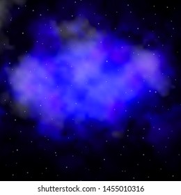 Dark BLUE vector background with colorful stars. Decorative illustration with stars on abstract template. Pattern for websites, landing pages.