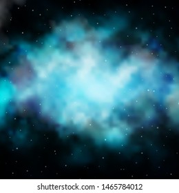 Dark BLUE vector background with colorful stars. Shining colorful illustration with small and big stars. Pattern for websites, landing pages.