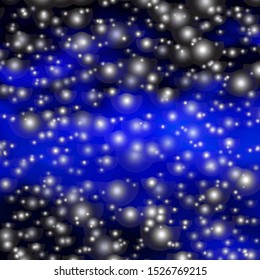 Dark BLUE vector background with colorful stars. Shining colorful illustration with small and big stars. Pattern for wrapping gifts.