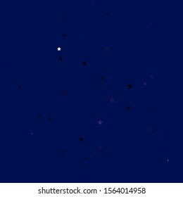 Dark BLUE vector background with colorful stars. Blur decorative design in simple style with stars. Pattern for wrapping gifts.