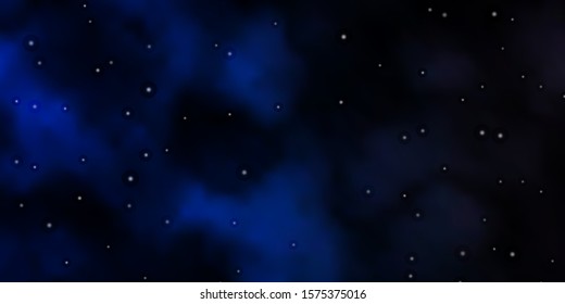Dark BLUE vector background with colorful stars. Modern geometric abstract illustration with stars. Pattern for new year ad, booklets.