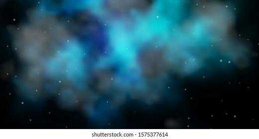 Dark BLUE vector background with colorful stars. Colorful illustration in abstract style with gradient stars. Theme for cell phones.